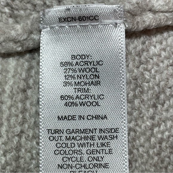 Express Sweater Womens XS Tan Merino Wool Mohair Blend Round Neck Lightweight - Picture 9 of 10